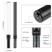 PULUZ 144 LEDs Photo Handheld Stick Light Full Color RGB Fill Light