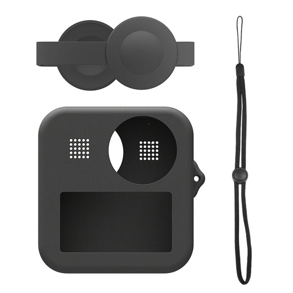 PULUZ for GoPro Max Dual Lens Caps Case + Body Silicone Protective Case(Black)