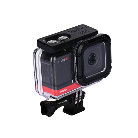 PULUZ 60m Underwater Depth Diving Case Water-resistant Camera Housing for Insta360 ONE R 4K Wide-angle Edition(Transparent)