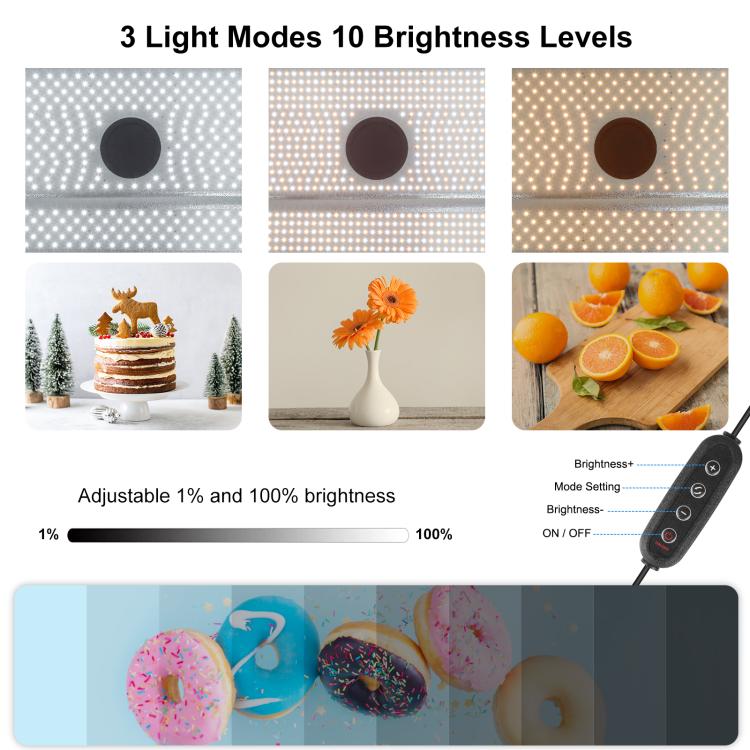 PULUZ Photo Studio Light Box Portable 60 x 40cm Cuboid Photography Studio Tent Kit with 4 Color Backdrops (US Plug)
