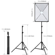 PULUZ 50x70cm Studio Softbox + 2m Tripod Mount + Single E27 30W 5700K White Light LED Bulb Photography Kit(US Plug)