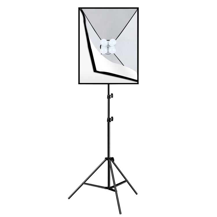PULUZ 50x70cm Studio Softbox + 2m Tripod Mount + 4 x E27 20W 5700K White Light LED Light Bulb Photography Lighting Kit(US Plug)