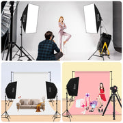 PULUZ 50x70cm Studio Softbox + 2m Tripod Mount + 4 x E27 20W 5700K White Light LED Light Bulb Photography Lighting Kit(US Plug)