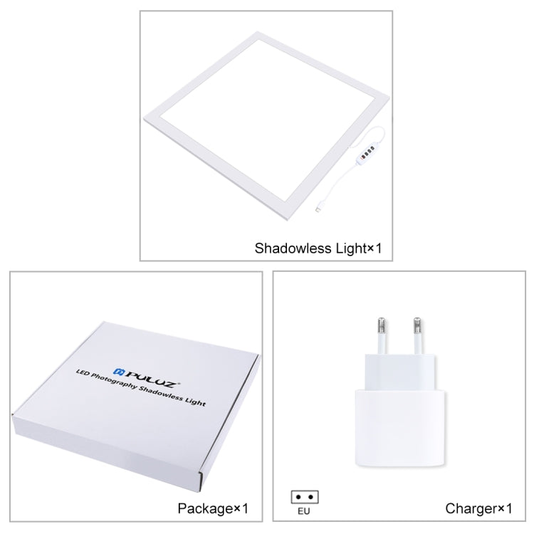 PULUZ 1000LM LED Acrylic No Polar Dimming Shadowless Light Pad with Switch for 40cm Photo Studio Box(EU Plug)