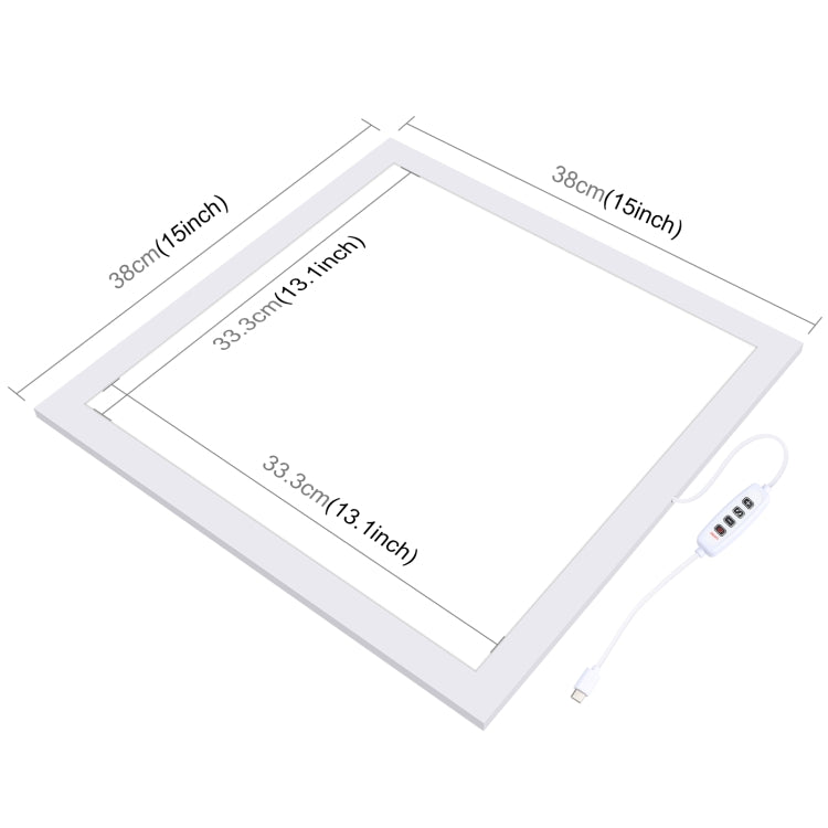 PULUZ 1000LM LED Acrylic No Polar Dimming Shadowless Light Pad with Switch for 40cm Photo Studio Box(EU Plug)