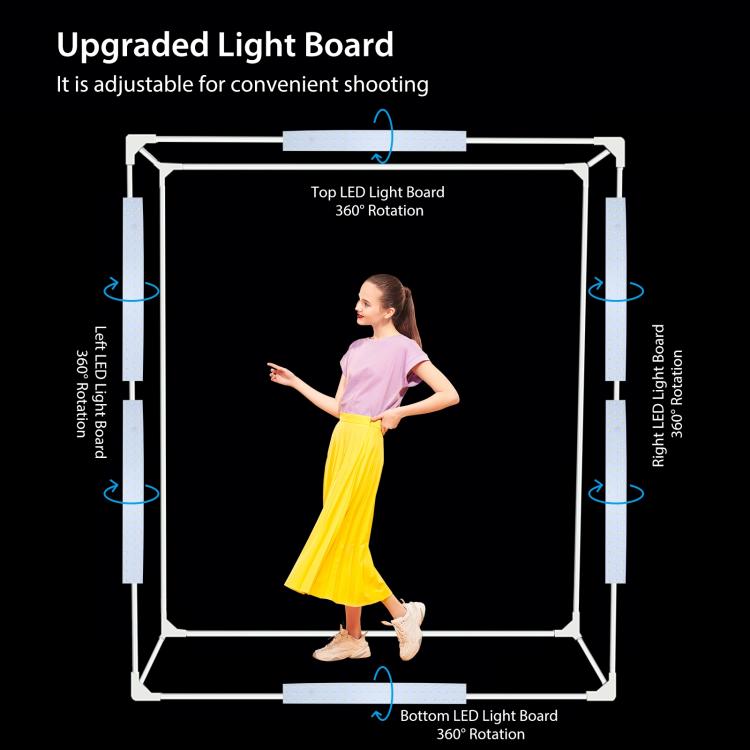 PULUZ 2m 240W 5500K Photo Light Studio Box Kit for Clothes / Adult Model Portrait(EU Plug)