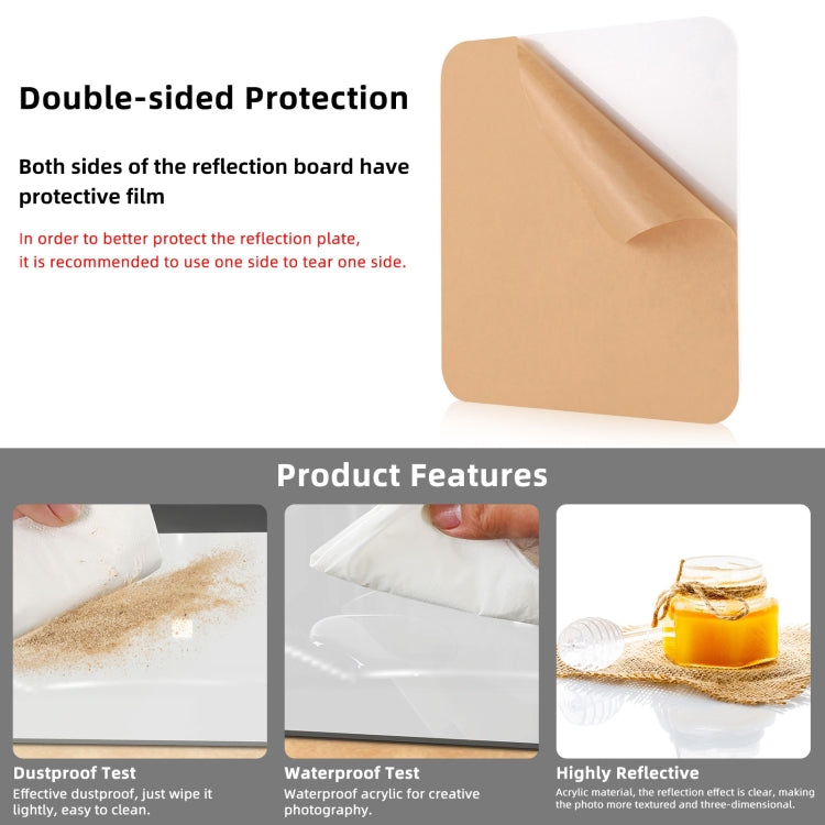 PULUZ 29cm Photography Acrylic Reflective Display Table Background Board(White)