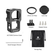 PULUZ CNC Aluminum Alloy Cage for DJI Action 2(Black)