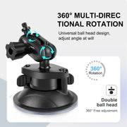 PULUZ 1/4 inch Magic Arm Suction Cup Mount (Black)