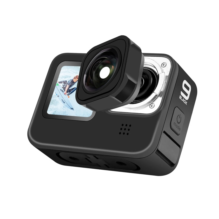 PULUZ Max Lens Mod Wide Angle Lens for GoPro Hero13 Black / Hero12 Black / Hero11 Black / HERO10 Black / HERO9 Black(Black)