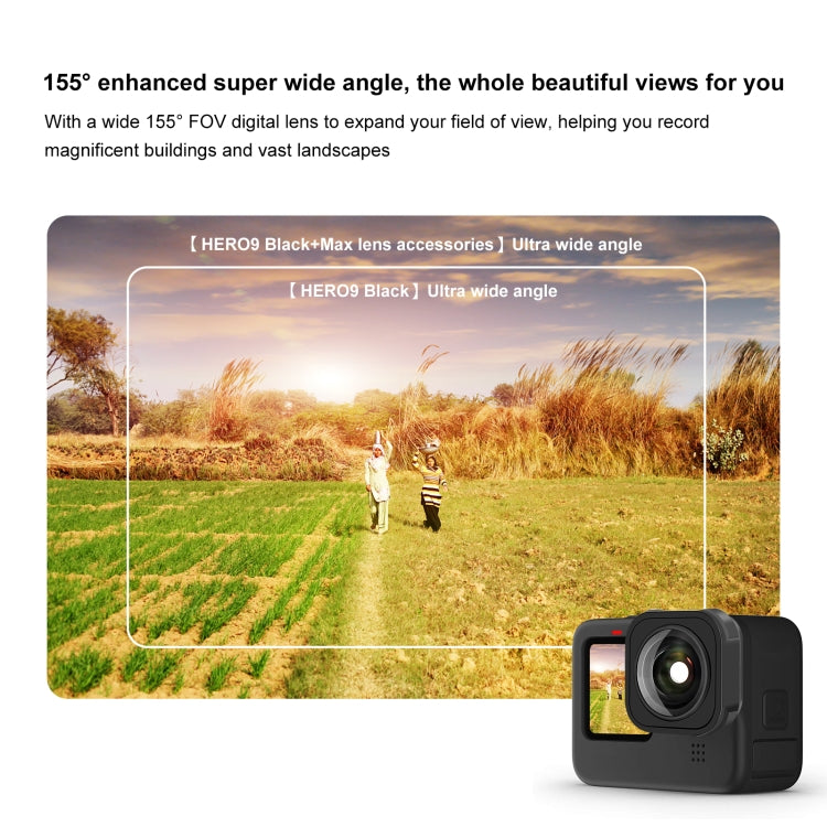 PULUZ Max Lens Mod Wide Angle Lens for GoPro Hero13 Black / Hero12 Black / Hero11 Black / HERO10 Black / HERO9 Black(Black)
