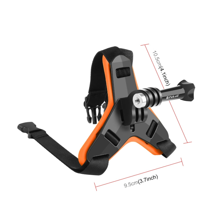 PULUZ Motorcycle Helmet Chin Strap Mount for GoPro, DJI Osmo Action and Other Action Cameras(Orange)