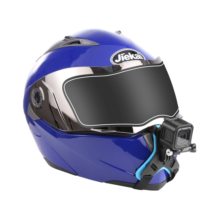 PULUZ Motorcycle Helmet Chin Strap Mount for GoPro, DJI Osmo Action and Other Action Cameras(Blue)