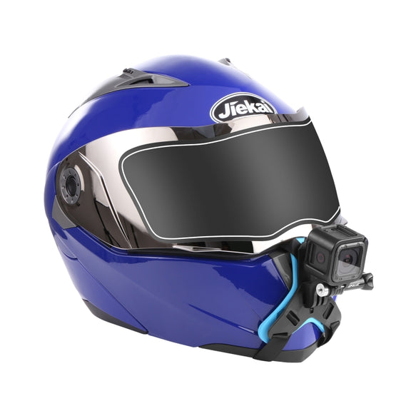 PULUZ Motorcycle Helmet Chin Strap Mount for GoPro, DJI Osmo Action and Other Action Cameras(Blue)