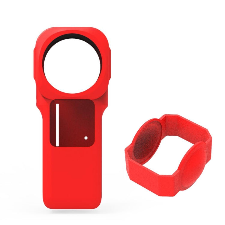 PULUZ Silicone Protective Case with Lens Cover for Insta360 One RS 1-Inch 360 Edition(Red)