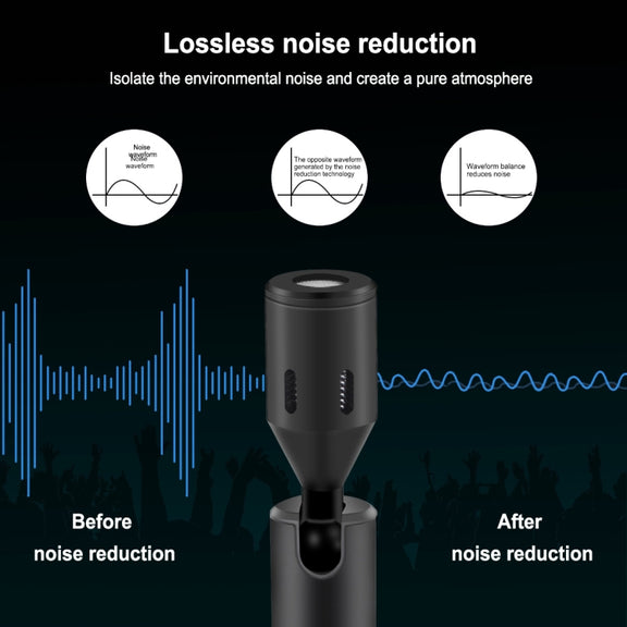 PULUZ 8PIN Jack Mobile Phone Omnidirectional Condenser Adjustable Microphone(Black)