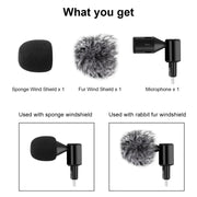 PULUZ 8PIN Jack Mobile Phone Omnidirectional Condenser Adjustable Microphone(Black)