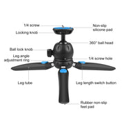 PULUZ Mini VLOG Live Stabilizer Stand Tripod with Phone Clamp for Smartphones (Blue)