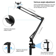 PULUZ Live Broadcast Desktop Articulating Arm Holder with Phone Clamp (Black)