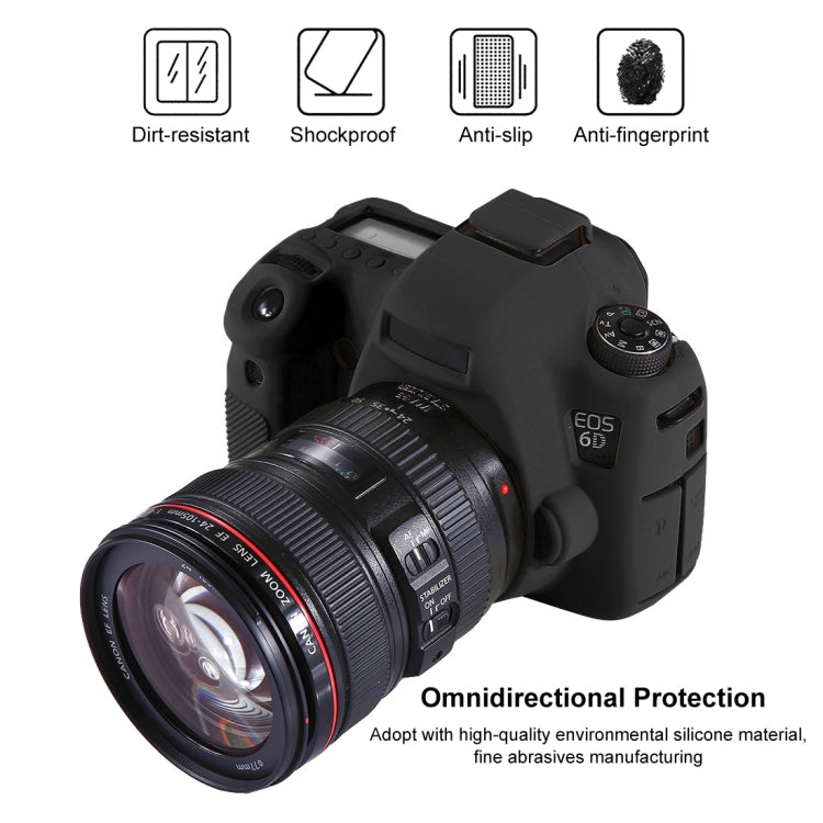 PULUZ Soft Silicone Protective Case for Canon EOS 6D(Black)