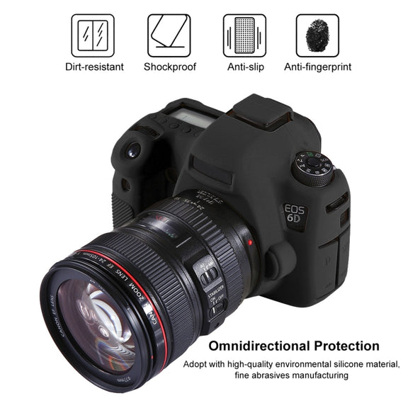 PULUZ Soft Silicone Protective Case for Canon EOS 6D(Black)