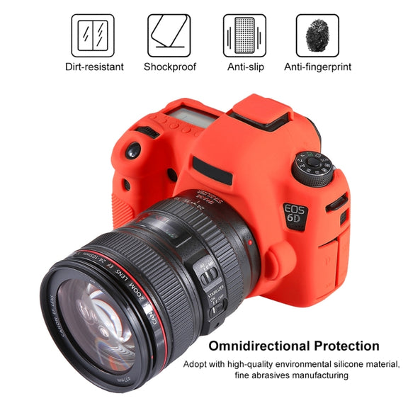 PULUZ Soft Silicone Protective Case for Canon EOS 6D(Red)