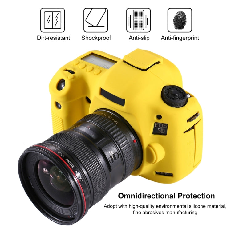 PULUZ Soft Silicone Protective Case for Canon EOS 5D Mark III / 5D3(Yellow)