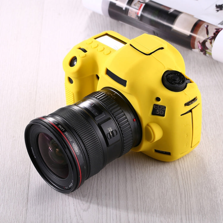 PULUZ Soft Silicone Protective Case for Canon EOS 5D Mark III / 5D3(Yellow)