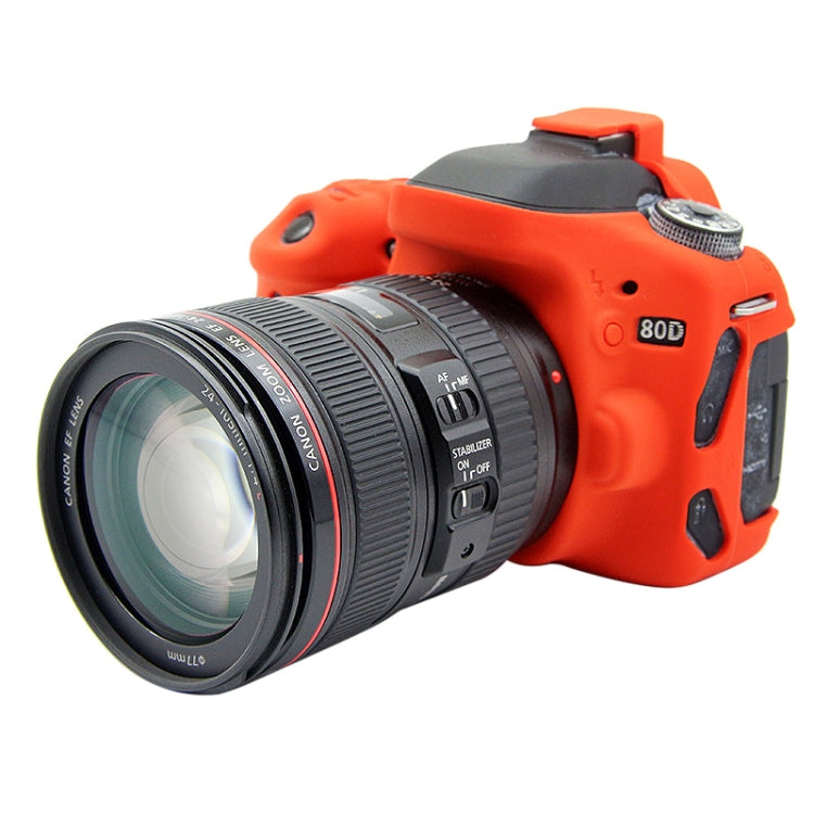 PULUZ Soft Silicone Protective Case for Canon EOS 80D(Red)
