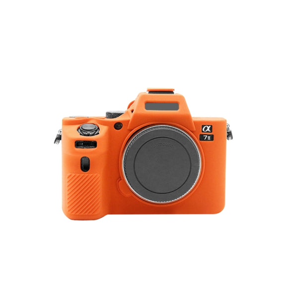 PULUZ Soft Silicone Protective Case for Sony ILCE-7MII / 7SMII / 7RMII(Orange)