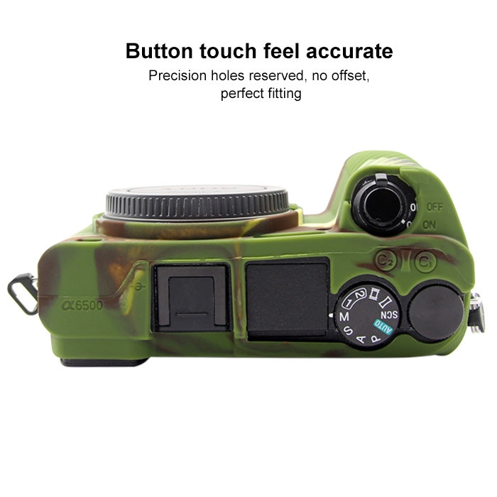PULUZ Soft Silicone Protective Case for Sony ILCE-6500(Camouflage)
