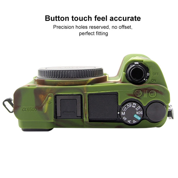 PULUZ Soft Silicone Protective Case for Sony ILCE-6500(Camouflage)
