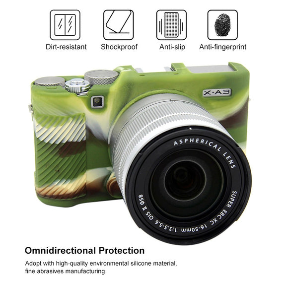 PULUZ Soft Silicone Protective Case for FUJIFILM X-A3 / X-A10(Camouflage)