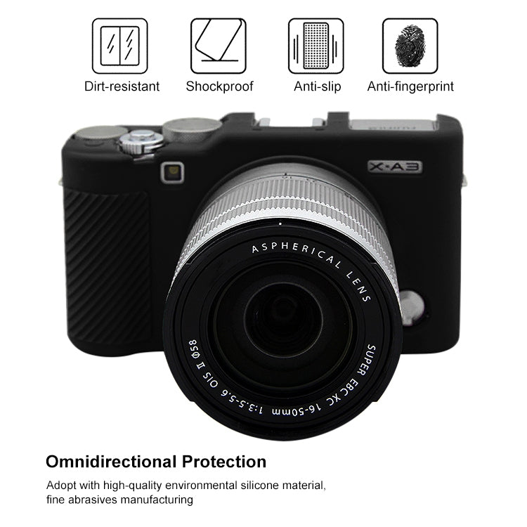 PULUZ Soft Silicone Protective Case for FUJIFILM X-A3 / X-A10(Black)