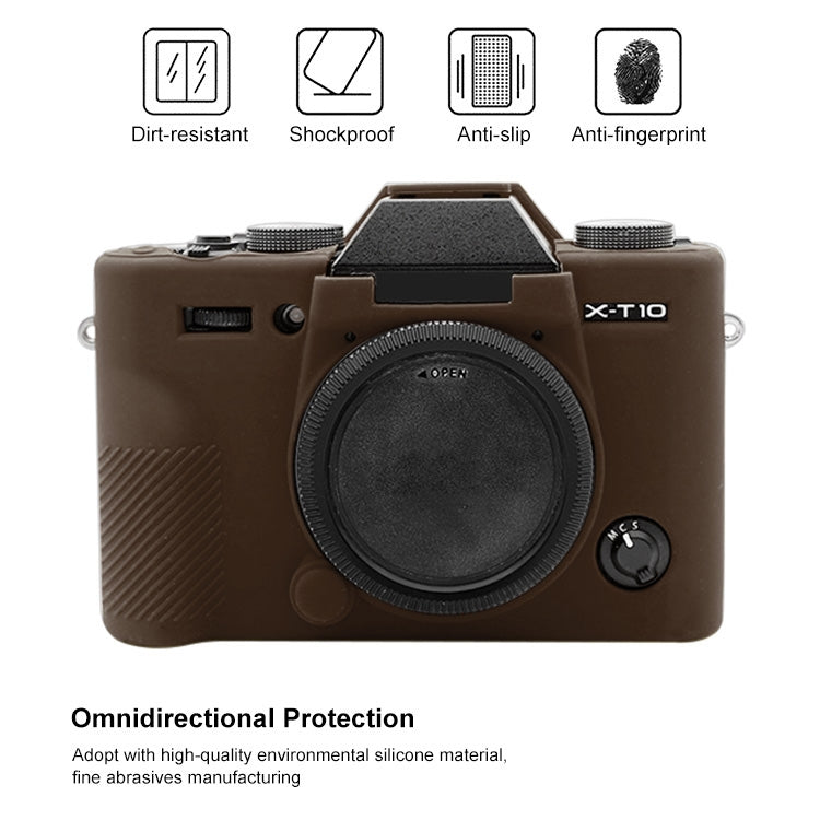 PULUZ Soft Silicone Protective Case for FUJIFILM XT10(Coffee)