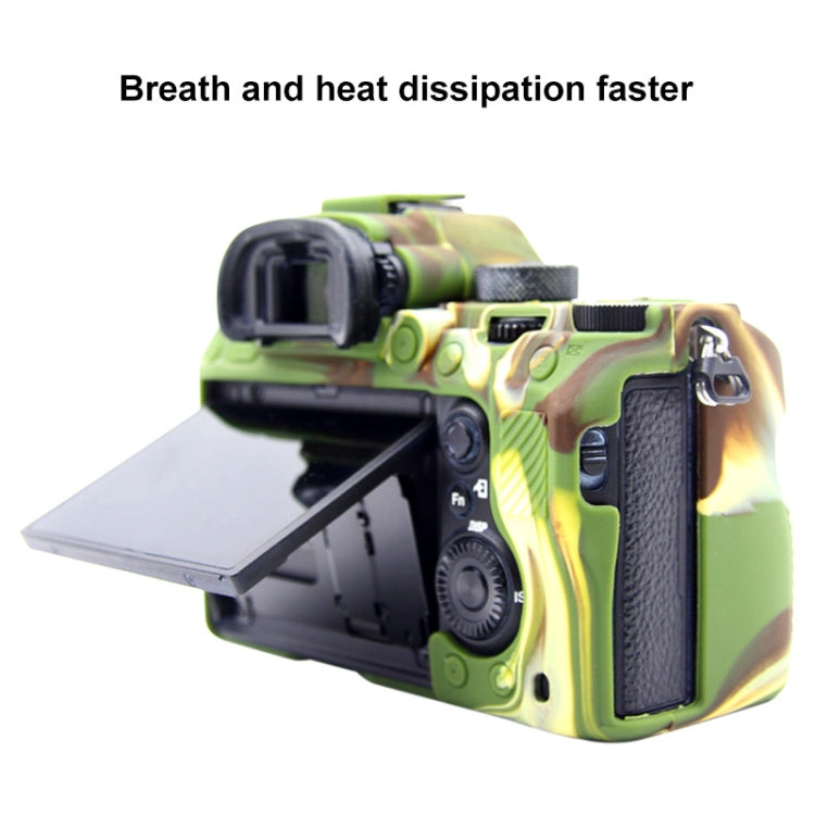 PULUZ Soft Silicone Protective Case for Sony A9 (ILCE-9) / A7 III/ A7R  III(Camouflage)
