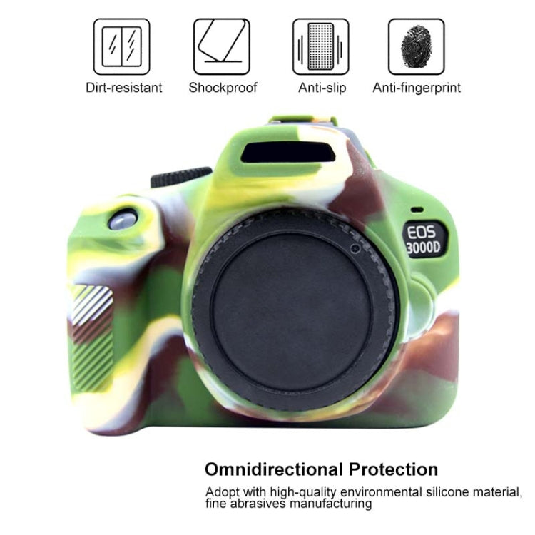PULUZ Soft Silicone Protective Case for Canon EOS 3000D / 4000D(Camouflage)