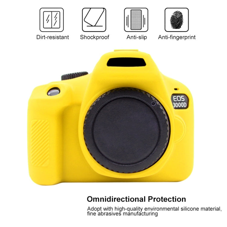 PULUZ Soft Silicone Protective Case for Canon EOS 3000D / 4000D(Yellow)