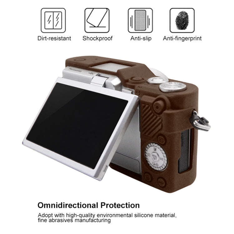 PULUZ Soft Silicone Protective Case for Panasonic Lumix GF10(Coffee)