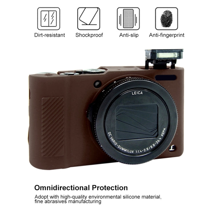 PULUZ Soft Silicone Protective Case for Panasonic Lumix  LX10(Coffee)