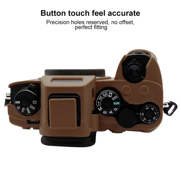 PULUZ Soft Silicone Protective Case for Sony ILCE-9M2/ Alpha 9 II / A92(Coffee)