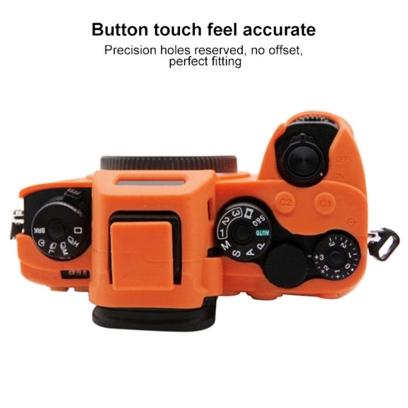 PULUZ Soft Silicone Protective Case for Sony ILCE-9M2/ Alpha 9 II / A92(Orange)