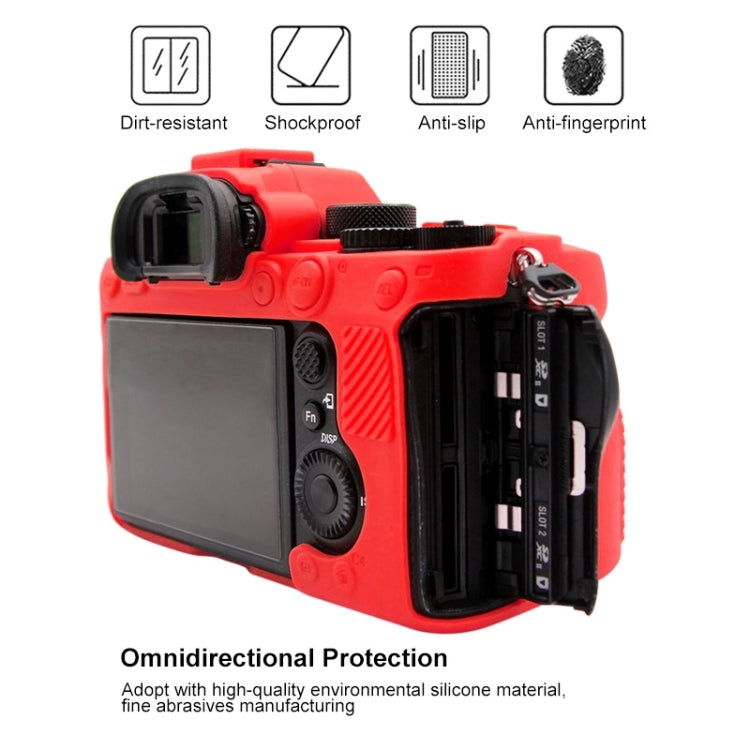 PULUZ Soft Silicone Protective Case for Sony ILCE-9M2/ Alpha 9 II / A92(Red)