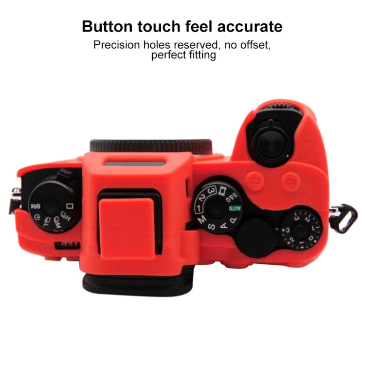 PULUZ Soft Silicone Protective Case for Sony ILCE-9M2/ Alpha 9 II / A92(Red)