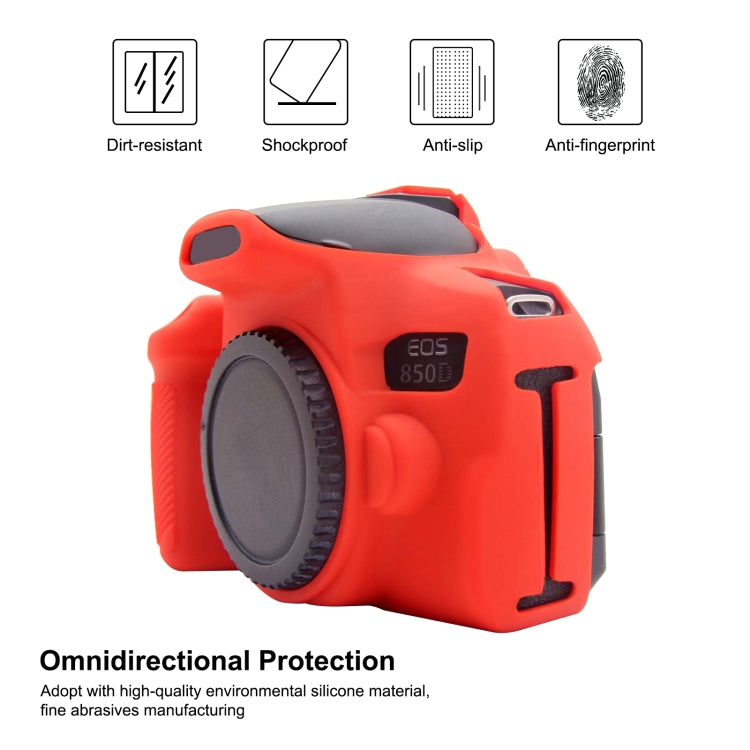 PULUZ Soft Silicone Protective Case for Canon EOS 850D(Red)
