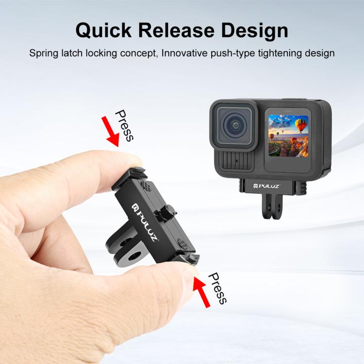 PULUZ Quick Release Magnetic Folding Finger Base Mount for GoPro HERO12 Black /11 Black /11 Black mini /10 Black /9 Black /8 Black / Max (Black)