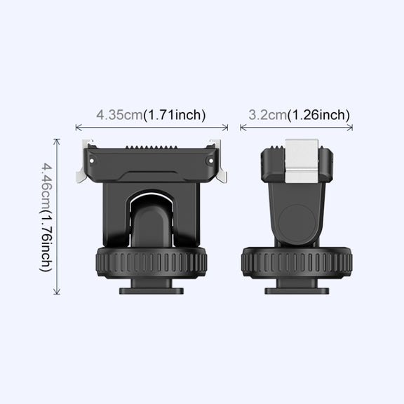 For DJI Osmo Action 5 Pro / 4 / 3 PULUZ Cold Shoe Gimbal Quick Release Base Adapter (Black)
