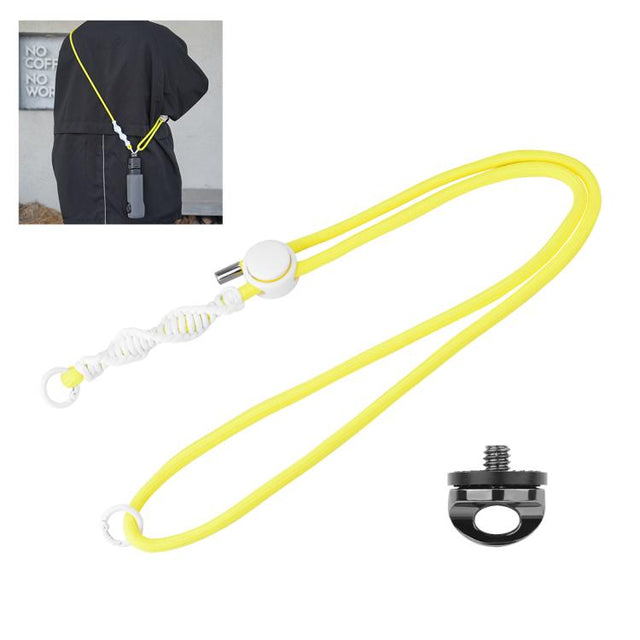 PULUZ Sports Camera Lanyard Long Adjustable Anti-lost Rope for DJI OSMO Pocket 3 / Insta360 X5 (Yellow)