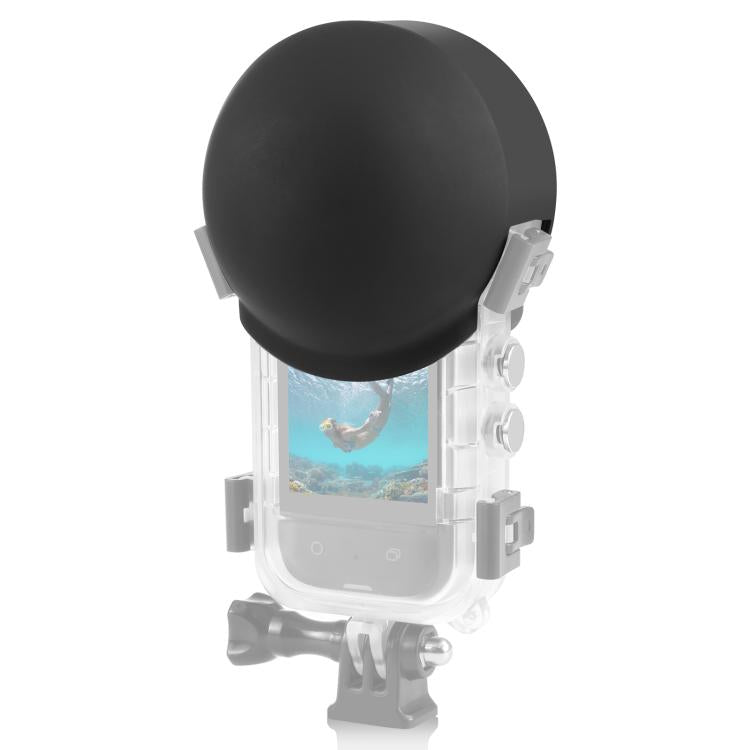 For Insta360 X5 PULUZ Invisible Dive Case Lens Guard Silicone Protective Lens Cap Cover (Black)