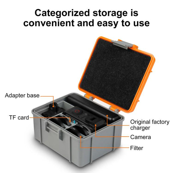 For DJI Osmo Action 5 Pro / 4 / 3 PULUZ Water-resistant Hard Carrying Suitcase Outdoor Protective Storage Box (Orange)